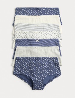 7 Pack Floral Stripe Pointelle Shorts (5-16 Yrs)