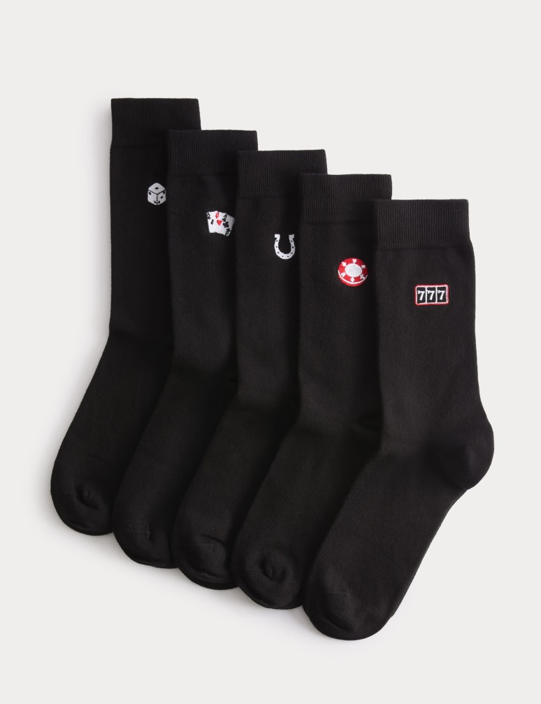 5pk Cool & Fresh™ Casino Cotton Rich Socks