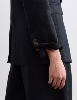 Prodloužený jednořadý blejzr z čistého lnu