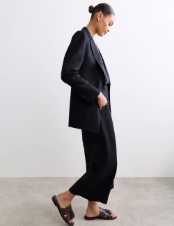 Prodloužený jednořadý blejzr z čistého lnu