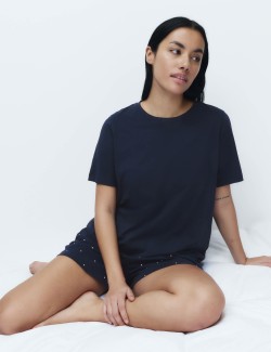 Krátká souprava s vysokým podílem bavlny a potiskem