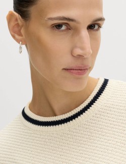 Cotton Rich Tipped Detail Knitted Top