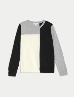 Supersoft Colour Block Crew Neck Jumper