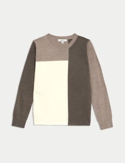 Supersoft Colour Block Crew Neck Jumper