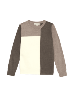 Supersoft Colour Block Crew Neck Jumper