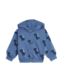 Cotton Rich Dinosaur Zip Hoodie (0-3 Yrs)