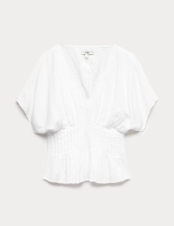 Linen Rich Waisted Top