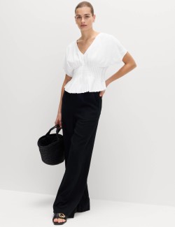 Linen Rich Waisted Top