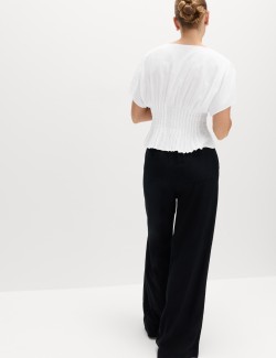 Linen Rich Waisted Top