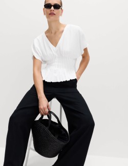 Linen Rich Waisted Top