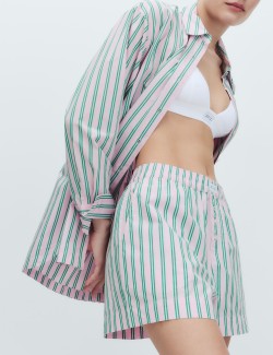 Pruhované pyžamové šortky z čisté bavlny