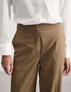 Wool Rich Straight Leg Trousers