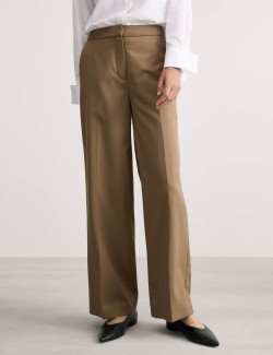 Wool Rich Straight Leg Trousers