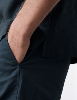 Pure Linen Herringbone Cuban Collar Shirt