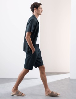 Pure Linen Herringbone Cuban Collar Shirt