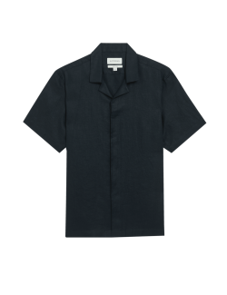 Pure Linen Herringbone Cuban Collar Shirt