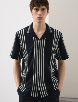 Texturovaná polokošile s klopou, z čisté bavlny