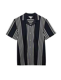 Texturovaná polokošile s klopou, z čisté bavlny