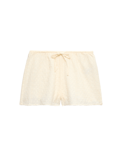 Pyžamové šortky z čisté bavlny s výšivkou