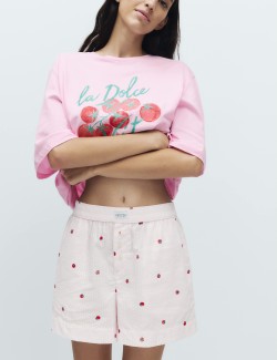 Pyžamové šortky z bavlny a modalu s proužky