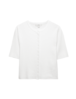 Crew Neck Cropped Cardigan