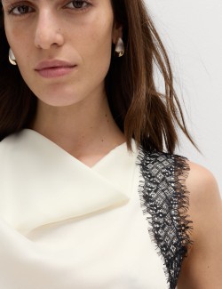 Asymmetric Lace Detail Top