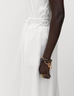 Popelínová midi sukně z čisté bavlny