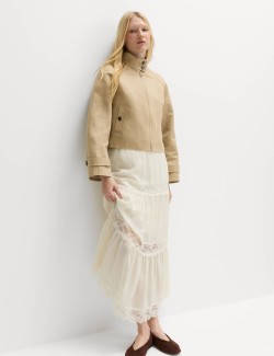 Pure Cotton Cropped Utility Jacket
