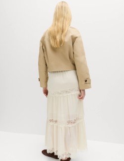 Pure Cotton Cropped Utility Jacket