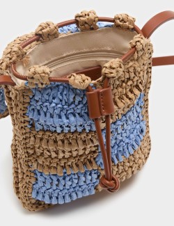 Straw Checkerboard Cross Body Bag