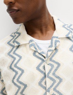 Relaxed Fit Cotton Blend Short Sleeve Shirt