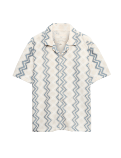 Relaxed Fit Cotton Blend Short Sleeve Shirt