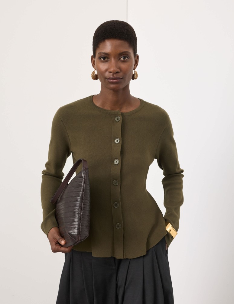 Textured Peplum Cardigan