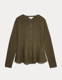 Textured Peplum Cardigan