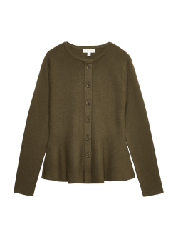 Textured Peplum Cardigan