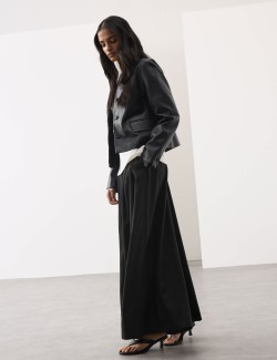 Lyocell Rich Wide Leg Trousers With Wool