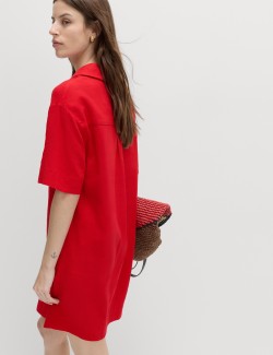 Minišaty s límečkem z lnu