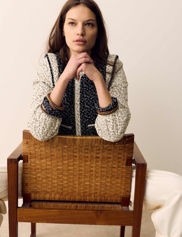 Pure Cotton Printed Quilted Jacket