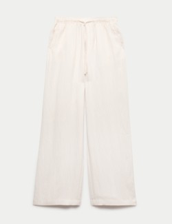 Lyocell Rich Drawstring Wide Leg Trousers
