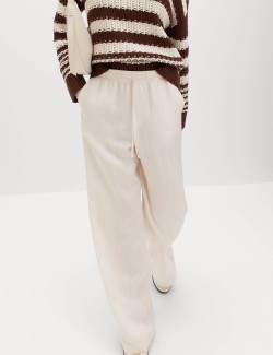 Lyocell Rich Drawstring Wide Leg Trousers