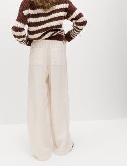 Lyocell Rich Drawstring Wide Leg Trousers
