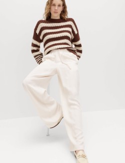 Lyocell Rich Drawstring Wide Leg Trousers
