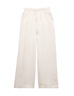 Lyocell Rich Drawstring Wide Leg Trousers