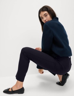 Slim Fit Ankle Grazer Trousers with Stretch