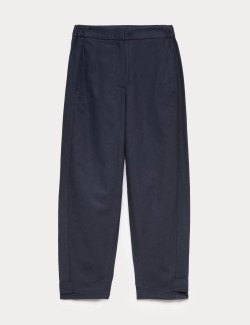 Cotton Rich Barrel Leg Trousers