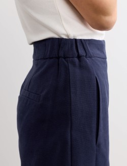 Cotton Rich Barrel Leg Trousers