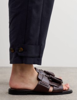 Cotton Rich Barrel Leg Trousers