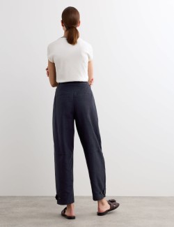 Cotton Rich Barrel Leg Trousers