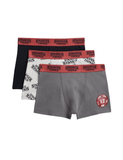 3pk Cotton Rich Stranger Things™ Trunks (5-16 Yrs)