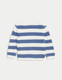 Pure Cotton Striped Cardigan (0-3 Yrs)